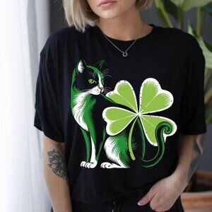 Lucky T-shirt ,Cat T-shirt,Woman Shirt, Lucky Cat T shirt